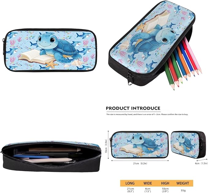 Learning Sea Turtle Backpacks for Girls School Cute Bookbag with Lunch Box Backpack for Boys Set of 4 Back to School Supplies for Elementary 8-12 Kids Bookbag for Daily - Image 7