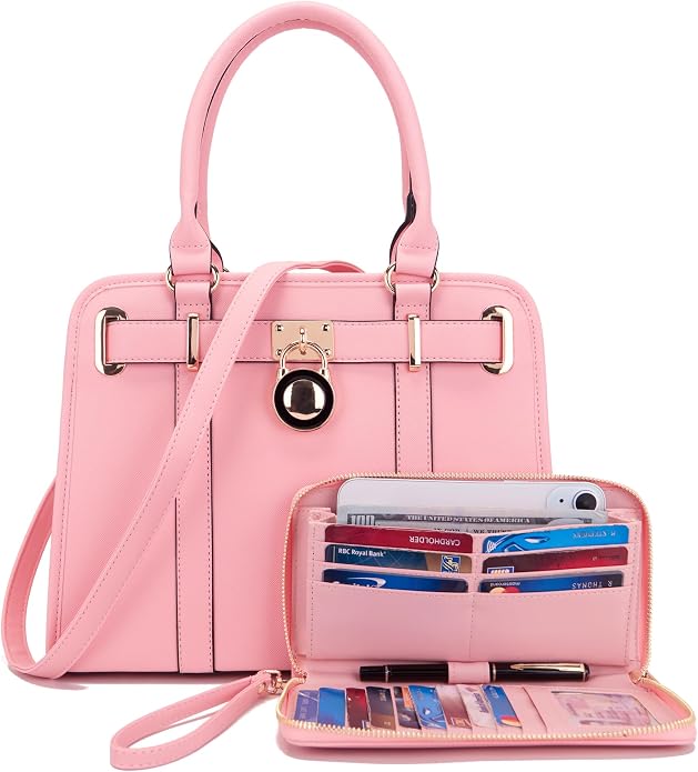 Qiyuer Structured Satchel Tote Handbags Set Women Purses with RFID Wallet | Premium, Sturdy, Spacious, Chic for Daily & Work, Vegan PU Leather, Multi-way Carry, Large Capacity RFID Wallet, Ideal Gift - Image 7