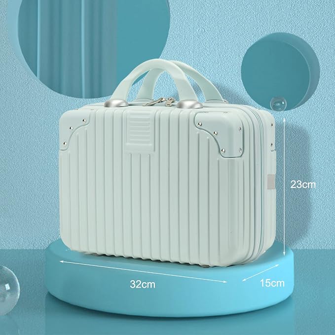 11L Makeup Travel for Women Girl, Hard Shell Vanity Cases with Elastic Band and Zipper, Portable Waterproof ABS Cosmetic Case for Travel - Image 4
