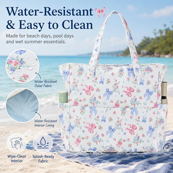 Bluboon Waterproof Beach Tote Pool Bags for Women Ladies Extra Large Carry On Bag With Wet Compartment for Weekender Travel - Image 3
