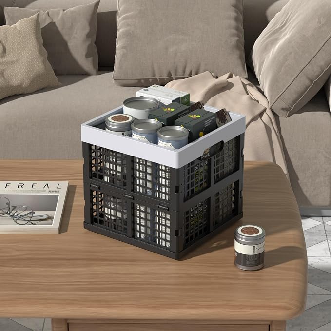 18 L Collapsible Milk Crates, Plastic Stackable Storage Crate, 3-Pack - Image 4