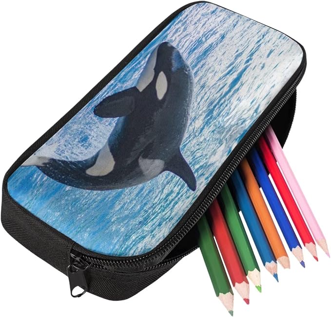 Girls Boys School Backpack with Lunch Box Pencil Case Comfy Padded Lightweight Killer Whale Backpack Set Kids Cute Bookbag Insulated Lunch Bag Student Large Capacity Daypack 17 Inch - Image 5