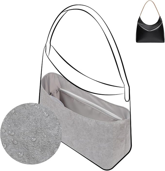 DGAZ Lightweight Purse Organizer Insert for GYARD-HoboBags,silk and DupontPaper handbag inner for Luxury Bag(Gris Mouette,HoboBag) by DGAZ