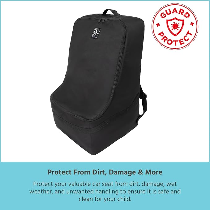 J.L. Childress Padded Backpack Car Seat Bag-Car Seat Travel Bag for Airplane,Cover Fits Baby & Infant Carriers & Boosters,Airport Accessories for Gate Check or Baggage Check-Ultimate,Black (Pack of 4) - Image 3