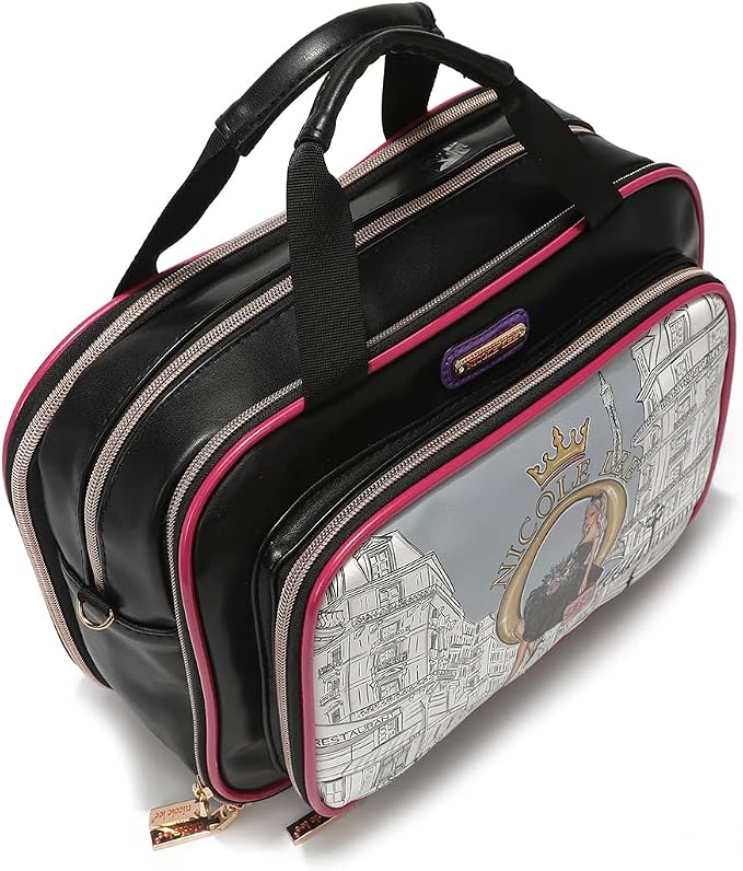 Nicole Lee Cosmetic Makeup Bag for Women - Multi Organization Toiletry Travel Bag with 5 Compartments (Dreaming the City) - Image 5