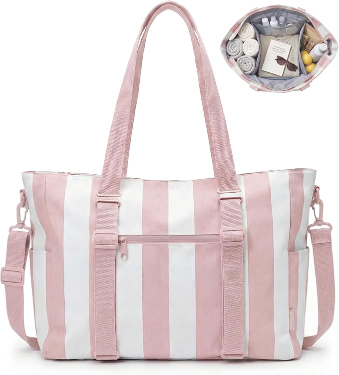 BAGSMART Large Beach Bag for Women, Oversize Tote Bag for Travel/Swim Pool/Summer | 3-Ways to Carry - Image 9