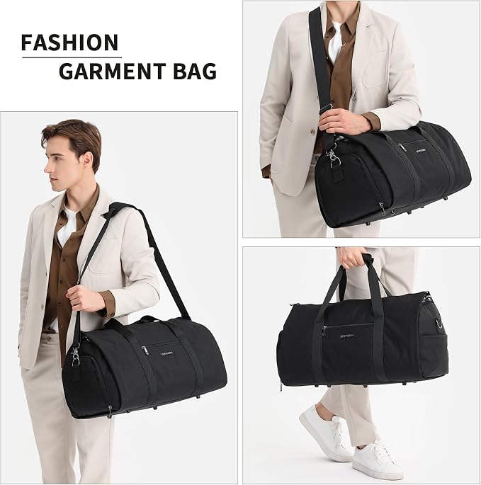 seyfocnia Convertible Carry on Garment Bag for Women, Garment Bags for Travel with Shoe Pouch 2 in 1 Hanging Suitcase Suit Bag for Women Travel Duffle Bag Garment Bag - Image 6