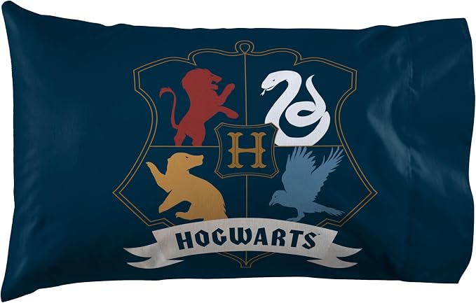 Jay Franco Kids Sheet Set with Fitted, Flat Sheets & Pillow Cover - Ultra-Soft Bedding with Pillowcase for Room Decor, Multi - Harry Potter, 4 Piece Queen - Image 3