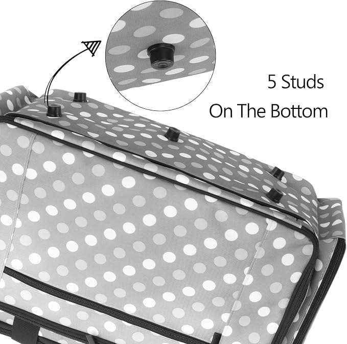 LUXJA Sewing Machine Case with Removable Padding Pad, Gray Dots | Travel Case for Most Standard Sewing Machines & Accessories, Bag Only - Image 5