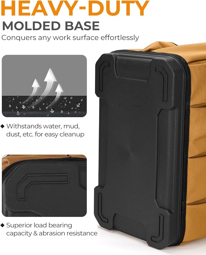 Foxrino Heavy Duty Tool Bag 16-Inch, 42-Pocket Portable Empty Tool Box Organizer Storage, Anti-Collapse Toolbox Organization, 1200D Oxford Soft Handle Carrying Toolbag, Gifts for Men Father Dad - Image 3
