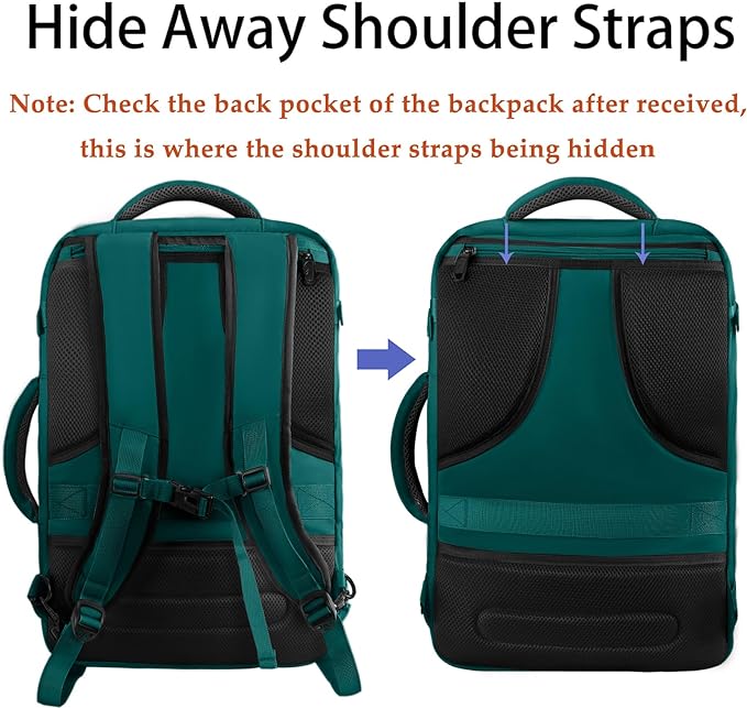 MATEIN Travel Backpack Large, Expandable Carry on Backpack for Travelling | Airline Approved, Large Capacity, Water Resistant, Lightweight Overnight Daypack for Travelling, Travel Gift, Peacock Blue - Image 6