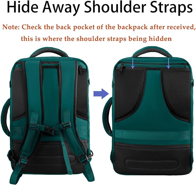MATEIN Travel Backpack Large, Expandable Carry on Backpack for Travelling | Airline Approved, Large Capacity, Water Resistant, Lightweight Overnight Daypack for Travelling, Travel Gift, Peacock Blue - Image 6
