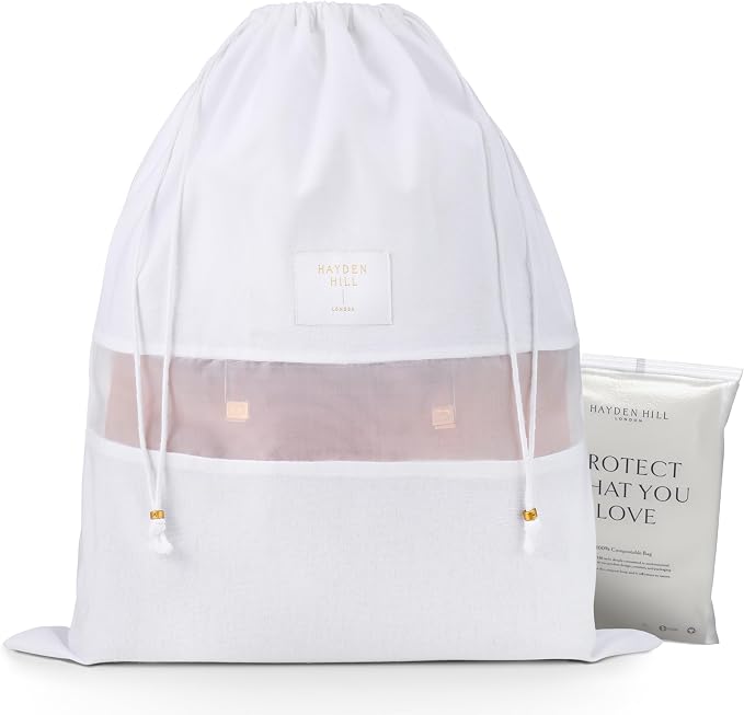 Hayden Hill Luxury Organic Cotton Sweater Bag and 3 Dust Bags - 18" Garment Bag and Dust Bags For Handbags - Certified Carbon Neutral - Image 4