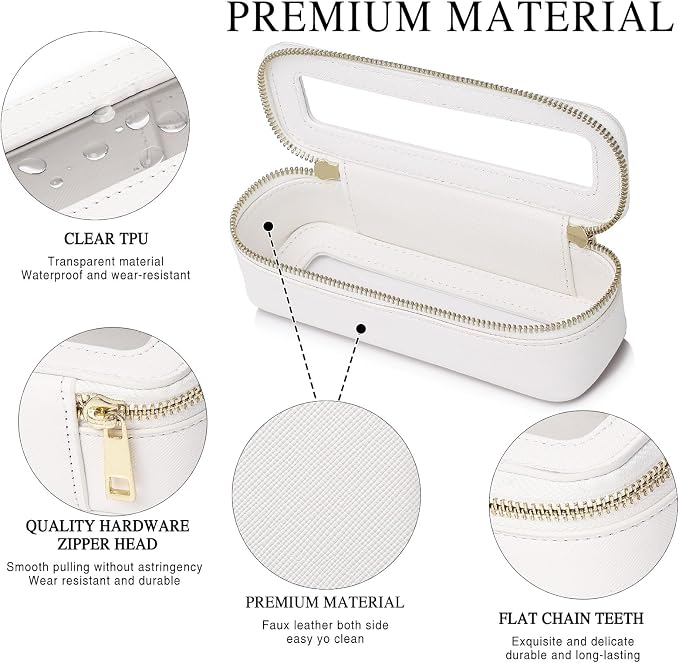 Travel Makeup Set, White, L+M+SLIM | Waterproof, Transparent Cosmetic Bag, Toiletry Bag, Makeup Brush Case with Zipper, Car Essentials for Women - Image 7