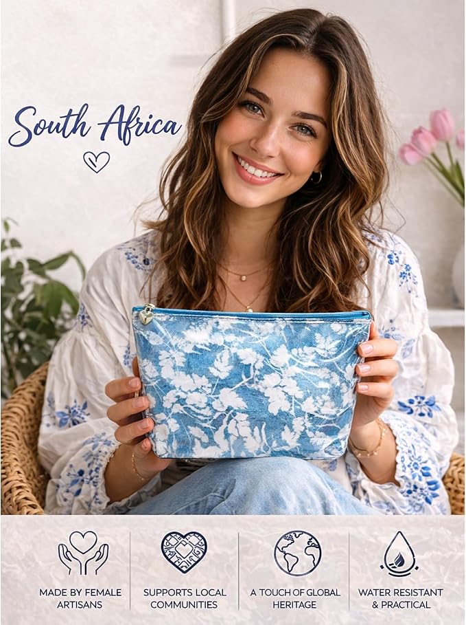 Jacaranda Living Small Cosmetic Bag - Water-Resistant, PVC-Lined, Compact & Travel Ready Make Up Bag, Easy to Clean - Wild Things Print - Image 6