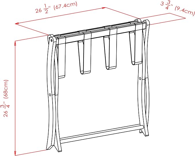 Winsome Scarlett Luggage Rack in Walnut, Sturdy Folding Suitcase and Bag Stand for Guest Room, Bedroom, Must Have Foldable Storage Essential for Guests, Small Businesses, Home - Image 7