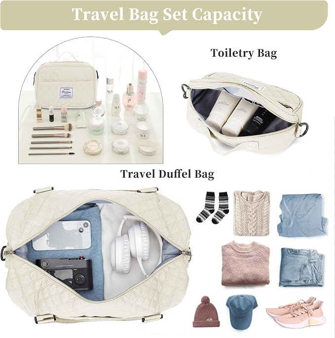 Weekender Bags for Women, Carry on Overnight Weekend Travel Duffel Bag with Shoes Compartment &Toiletry Bag, Personal Item Bag for Travel Business Trips Sport Hospital - Image 2
