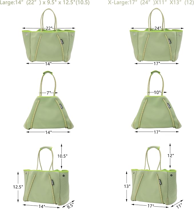 QOGiR Neoprene Multipurpose Beach Bag Tote with Inner Zipper Pocket … … … … - Image 4