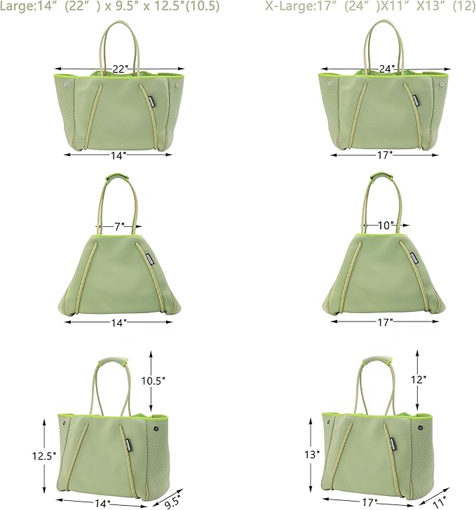 QOGiR Neoprene Multipurpose Beach Bag Tote with Inner Zipper Pocket … … … … - Image 4