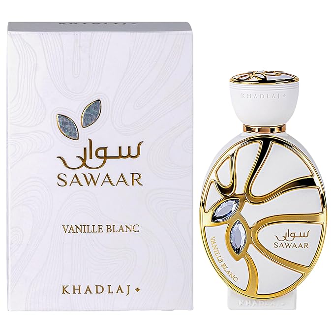 Khadlaj Sawaar Vanille Blanc – Vanilla, Sweet, Woody – Extrait de Parfum Long-Lasting Fragrance for Everyone, 3.4 Ounce / 100 ml