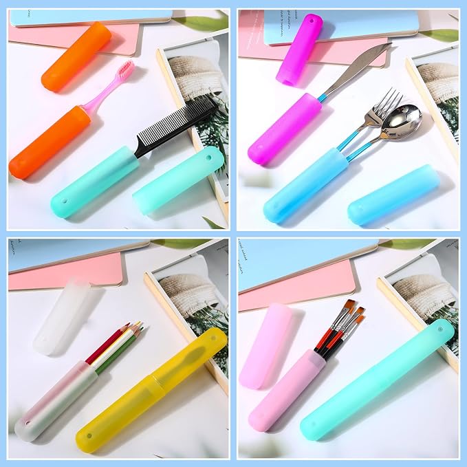 Lallisa 200 Piece Travel Toothbrush Case Holder Bulk Multicolor Portable Toothbrush Covers Plastic Tooth Brush Containers for Travel Camping School Indoor Outdoor - Image 3