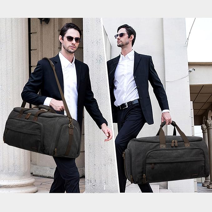 S-ZONE Carry On Garment Bag for Travel Convertible Garment Duffle Bag Suit Bags for Men Women Travel 2 in 1 Hanging Suitcase Business Travel Bag with Toiletry Bag, Black, 50l | 2-in-1 Hanging Suitcase, with Toiletry Bag, Wet/Dry Pockets, Shoe Compartme... - Image 2