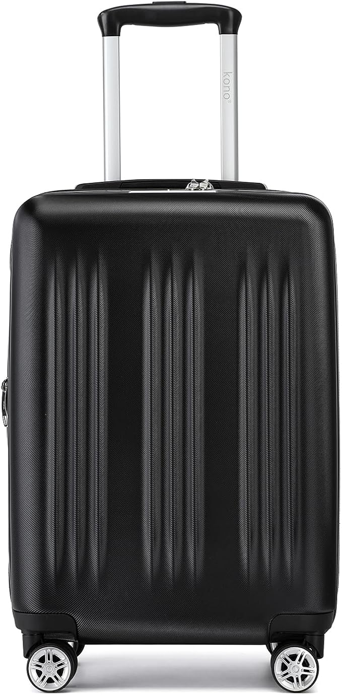 Kono Carry On Luggage 22x14x9 Airline Approved 20 Inch Expandable, Black | PC+ABS Hard Shell Suitcase, Lightweight Luggage with Quiet Spinner Wheels & TSA Lock, Suitable for 1-3 Days of Travel - Image 8