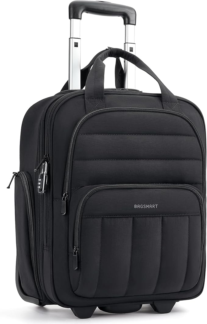 BAGSMART Small Underseat Carry on Luggage with Wheels, 16 inch Small Under Seat Luggage, Lightweight Travel Suitcase for Women, Classic by BAGSMART