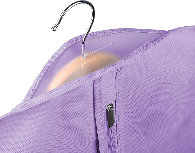 KEEGH Garment Bags for Hanging Clothes 60" (Set of 6) Dress Bags for Gowns Long Dress Bags for Closet Storage with Zipper and Eye-Hole for Folding for Suit Coats Dresses, Purple - Image 3