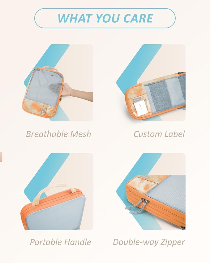BAGSMART 6 Set /4 Set/2 Set Compression Packing Cubes for Travel, Lightweight Luggage Organizer Bags, Durable Space Saver Bags Travel Essentials - Image 6