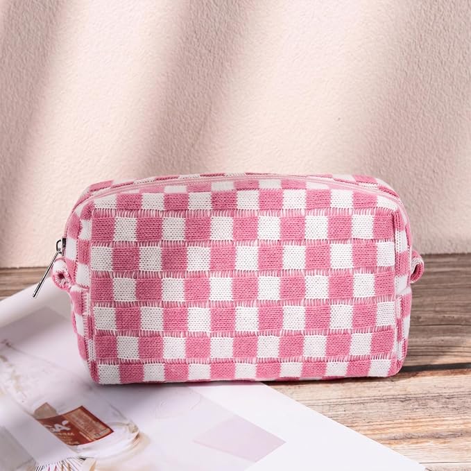 SOIDRAM Makeup Bag Preppy Cosmetic Bag Bulk Makeup Pouch Personalize Travel Toiletry Bag Organizer Cute DIY Makeup Brushes Storage Bag for Women - Image 7