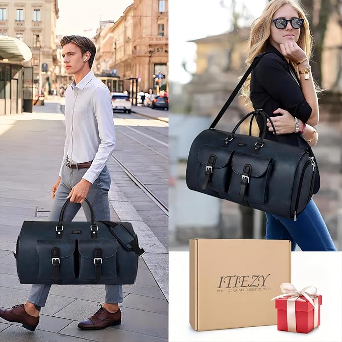 Garment Bag for Travel, Convertible Carry on Garment Duffel Bag for Men 3Pcs Weekender Bag 2 in 1 Hanging Suitcase Suit Bag - Image 2