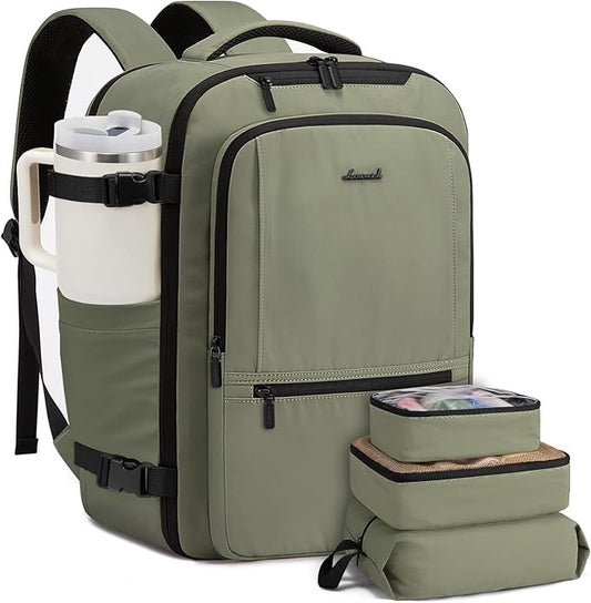 LOVEVOOK Travel Backpack for Women & Men, 40L Large Carry On Backpack Airline Approved, TSA Personal Item Weekender Bag, Water Resistant Laptop Backpacks with 3 Packing Cubes for Travel Essentials by LOVEVOOK