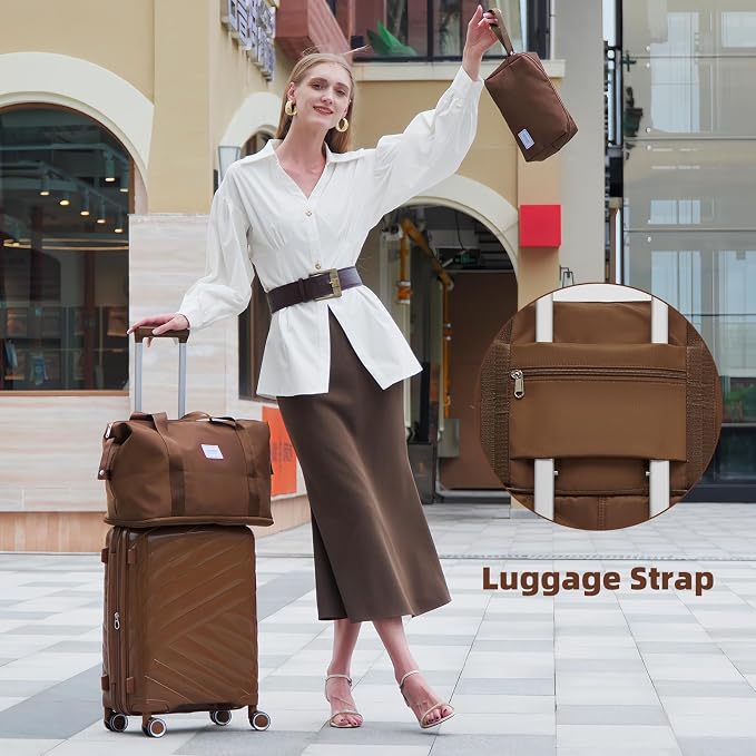 Carry On Luggage 22x14x9 Airline Approved, 20 Inch Expandable Hardshell Luggage Carry-on Suitcases with Spinner Wheels, Carry On Suitcase Set for Women (MOCHA) - Image 2
