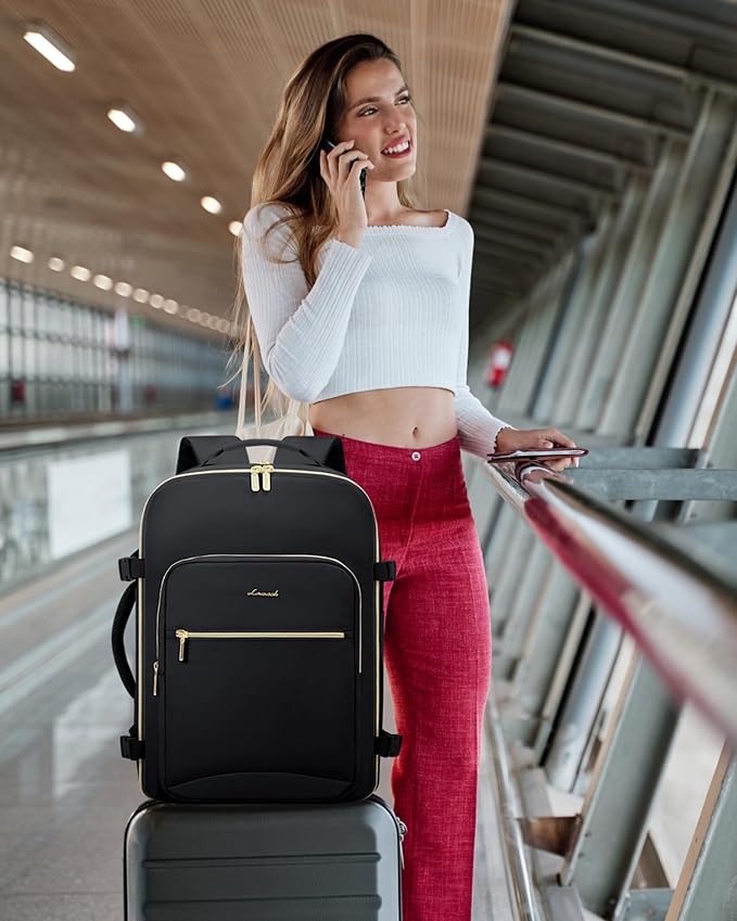 LOVEVOOK 40L Travel Backpack Flight Approved Carry on Backpack,3 Packing Cubes,Waterproof Personal Item Travel Bag,TSA Carry on Luggage Suitcase Travel Essentials,Gifts for Women & Men,fits 17" Laptop - Image 9
