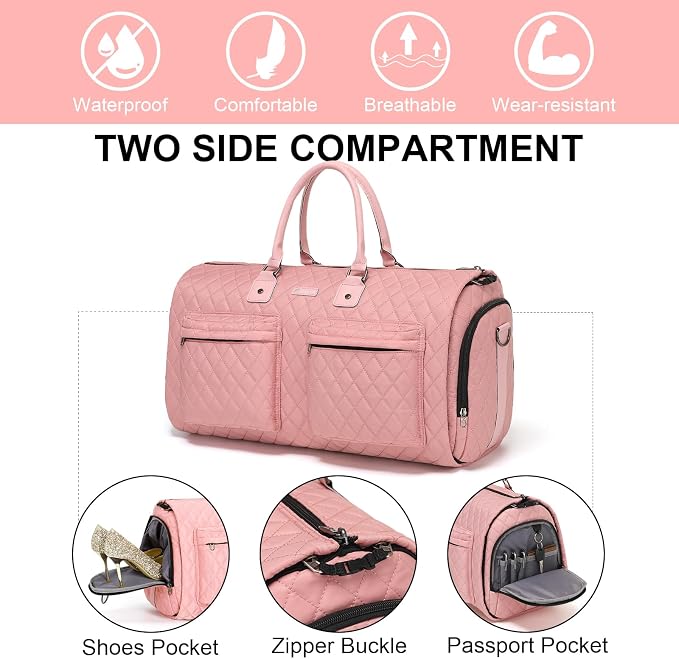 Convertible Rolling Garment Bag, Carry-On Duffle | 3-in-1 carry-on rolling duffle bag with wheels, suit carrier for overnight travel for both men and women - Image 6
