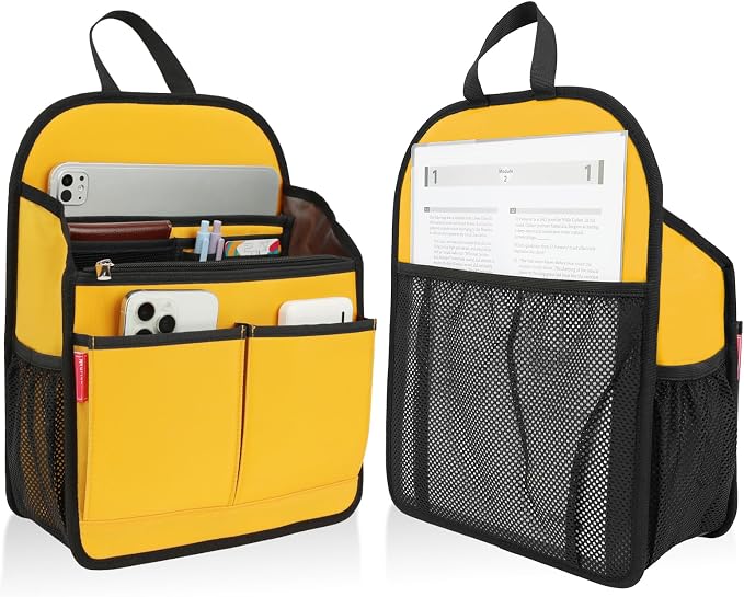 Large Premium Wider Rugged Backpack Organizer Insert for Men Women Work Travel -19 Pockets, Padded Nylon-Yellow - Image 2
