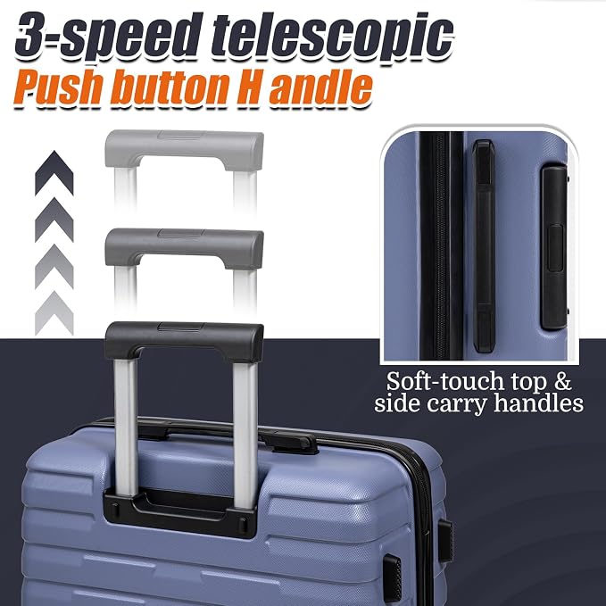 Cosbarn Luggage Sets 5 Piece Suitcases with Wheels, Suitcase Set ABS Hard Case Luggage with Spinner Wheels Durable Travel Luggage - Image 4