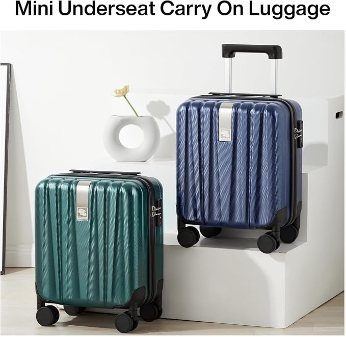 Hanke 14 Inch Underseat Carry On Luggage with Wheels Hard Shell Suitcases Lightweight Small Luggage for Weekender Mini Suitcase Carry On Bag Travel Luggage for Travel Rolling Suitcase.(Blackish Green) - Image 9