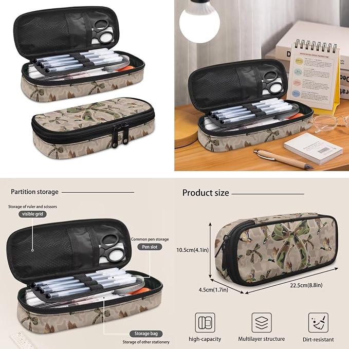 Camo Duck Bow Kids Backpack Set 4Pcs, 17 Inch School Bag | Lunch Bag, Pencil Case and Water Bottle Holder, Multi-Pocket Design, Durable, for Elementary Middle School Daily Carry - Image 6