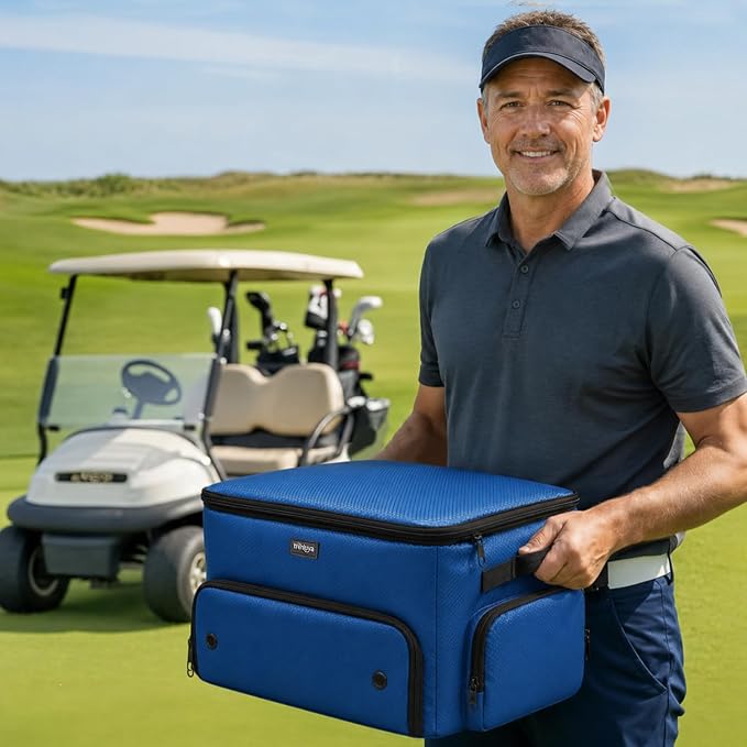 Golf Trunk Organizer with Separate Ventilated Compartment for 2 Shoes | 2 Layer Storage, Up To Us Men'S 16, Waterproof Side Pocket, Golf Car Storage for Balls, Tees, Cap, Clothes, Gloves - Image 6
