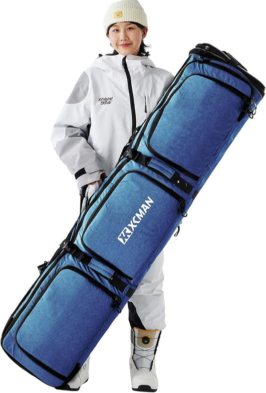 XCMAN Padded Snowboard Bag Expandable Snowboard Bag for Air Travel Adjustable Ski Bag Length 63-75In by XCMAN