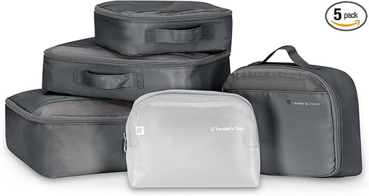Traveler's Choice Cloverland Packing Cubes, 5-Piece Set, Dark Gray by TravelersChoice