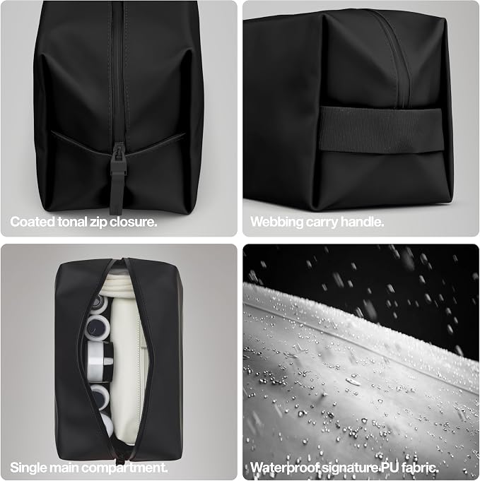 RAINS Wash bag large - Large Toiletry Bag for Men and Women - Wash bag for Travel (Black) - Image 2