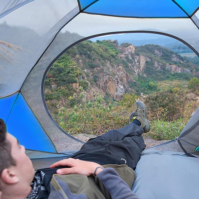 BISINNA 2/4 Person Camping Tent Lightweight Backpacking Tent Waterproof Windproof Two Doors Easy Setup Double Layer Outdoor Tents for Family Camping Hunting Hiking Mountaineering Travel - Image 8
