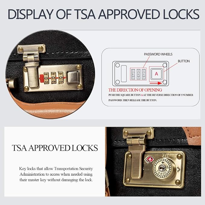 COTRUNKAGE 2 Piece Vintage Luggage TSA Lock Small Carry On Suitcase Sets for Travel with Spinner Wheels, Black - Image 5