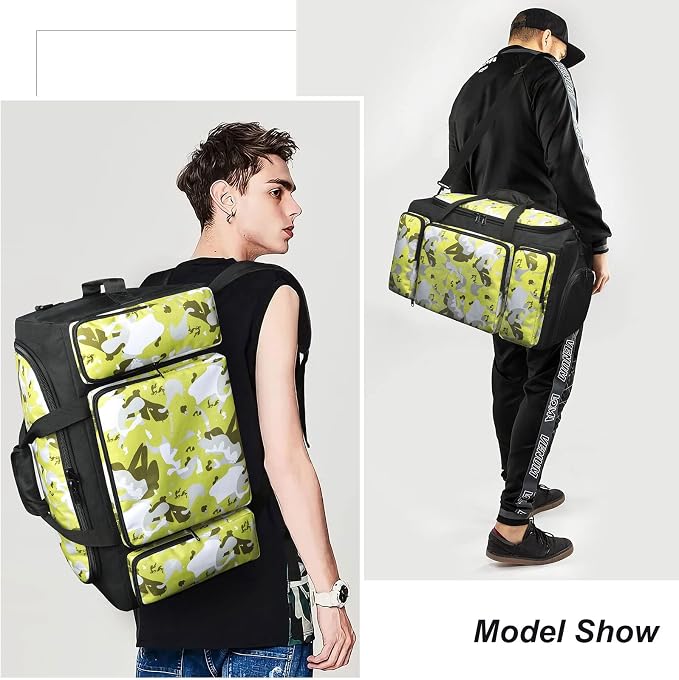 4-Way Gym Bags for Men Gym Duffle Bag Sports Duffle Bag Backpack with Shoe Compartment & Wet Pocket - Image 2