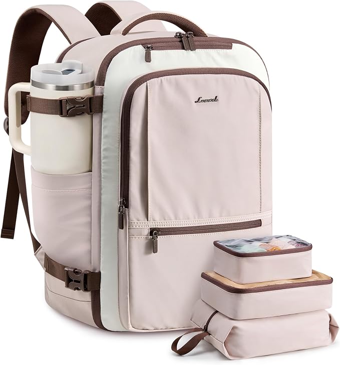 LOVEVOOK Travel Backpack for Women & Men, 40L Large Carry On Backpack Airline Approved, TSA Personal Item Weekender Bag, Water Resistant Laptop Backpacks with 3 Packing Cubes for Travel Essentials by LOVEVOOK