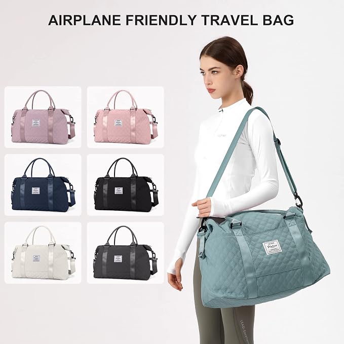 Travel Duffel Bag, Carry On Overnight Weekender Bags for Women | Travel Bag with Wet Pocket & Trolley Sleeve, For Spirit Airlines 18x14x8 Personal Item Bag - Image 2