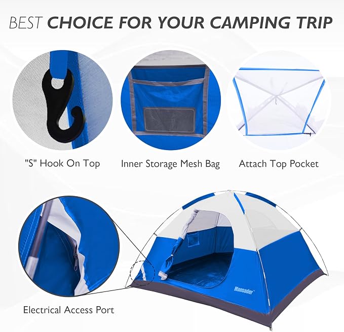 Camping Tent, Waterproof 2/3/4 Person Tents for Camping, Lightweight Easy Set Up Outdoor Hiking Tent Backpacking Tent with Carry Bag, Backpack Tent Suit for Family Beach Hiking Travel - Image 5